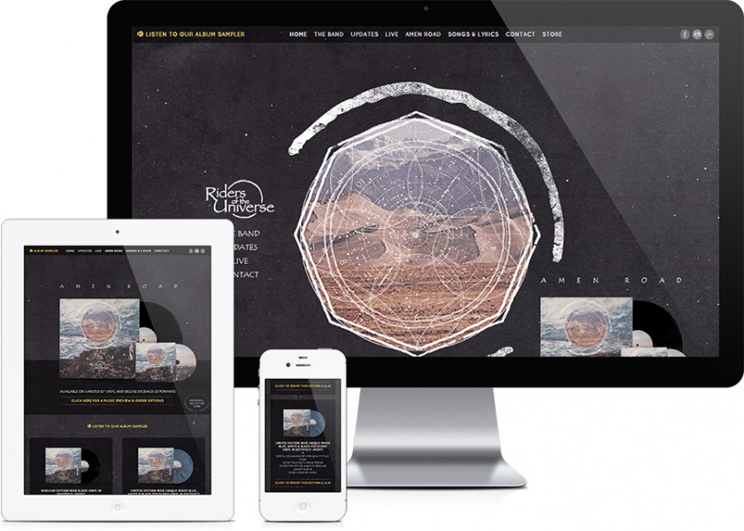 Riders of the Universe band website design