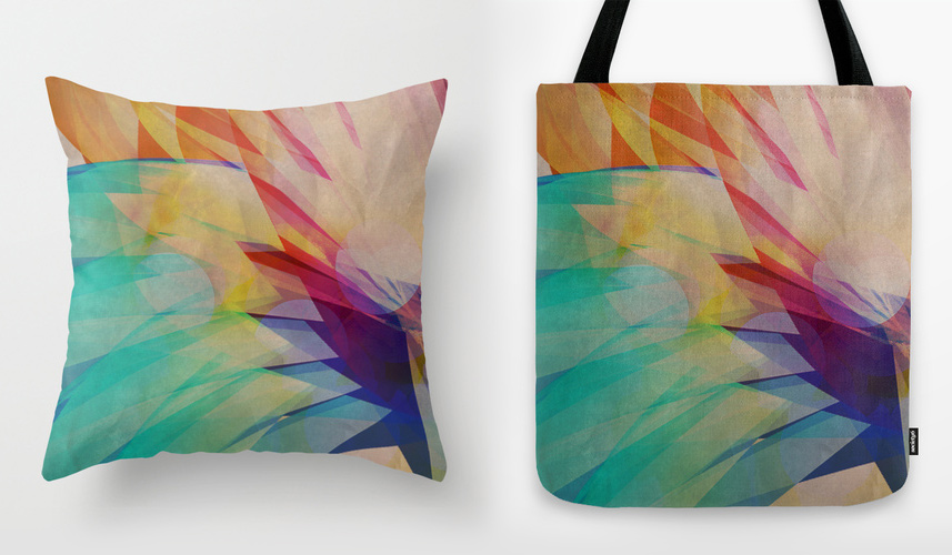 Subterranean throw pillow and tote bag designs